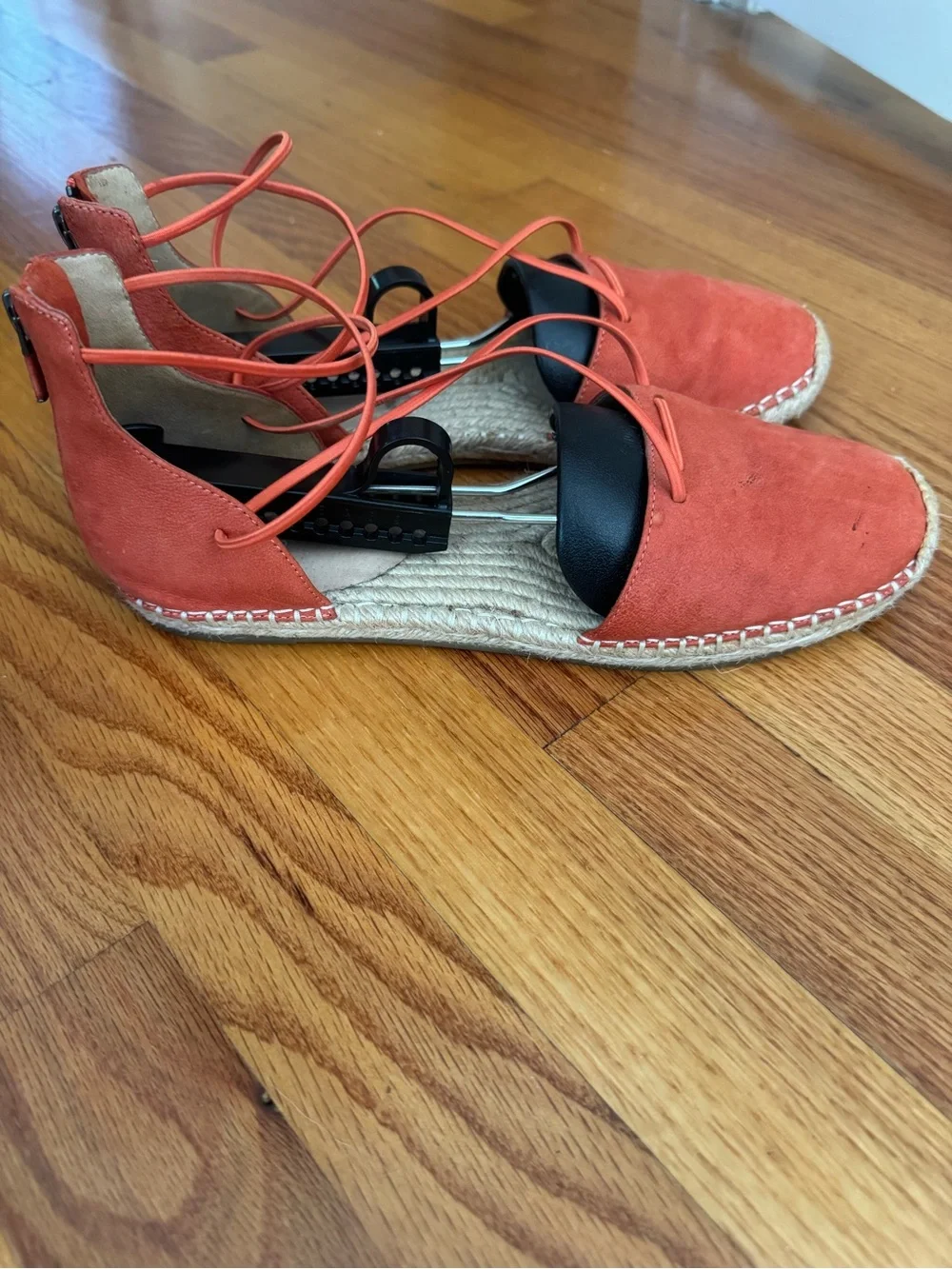 Elieen Fisher Coral Suede Espadrille Bungee Flats, 9